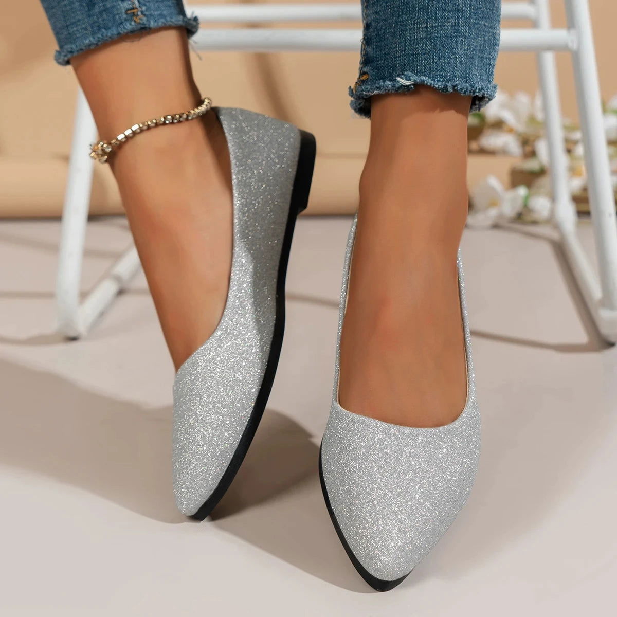 Ballerines Brillantes – Classe et Raffinement - Atelier Chaussure