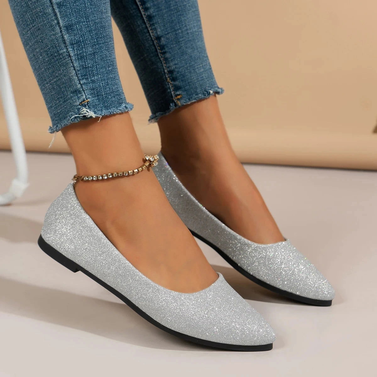 Ballerines Brillantes – Classe et Raffinement - Atelier Chaussure