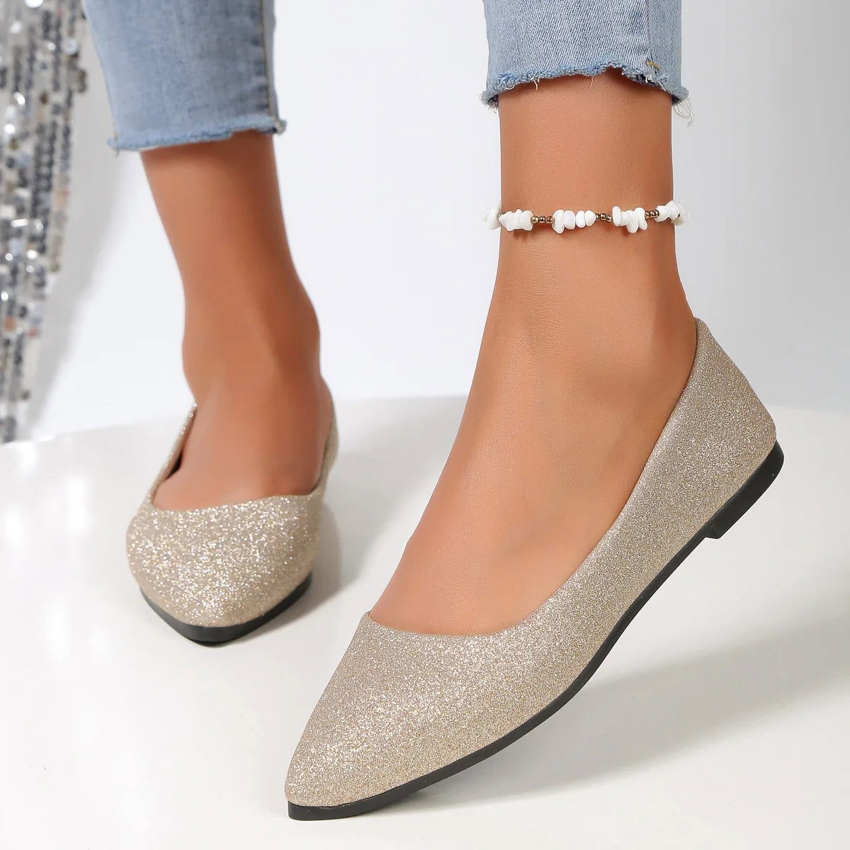 Ballerines Brillantes – Classe et Raffinement - Atelier Chaussure