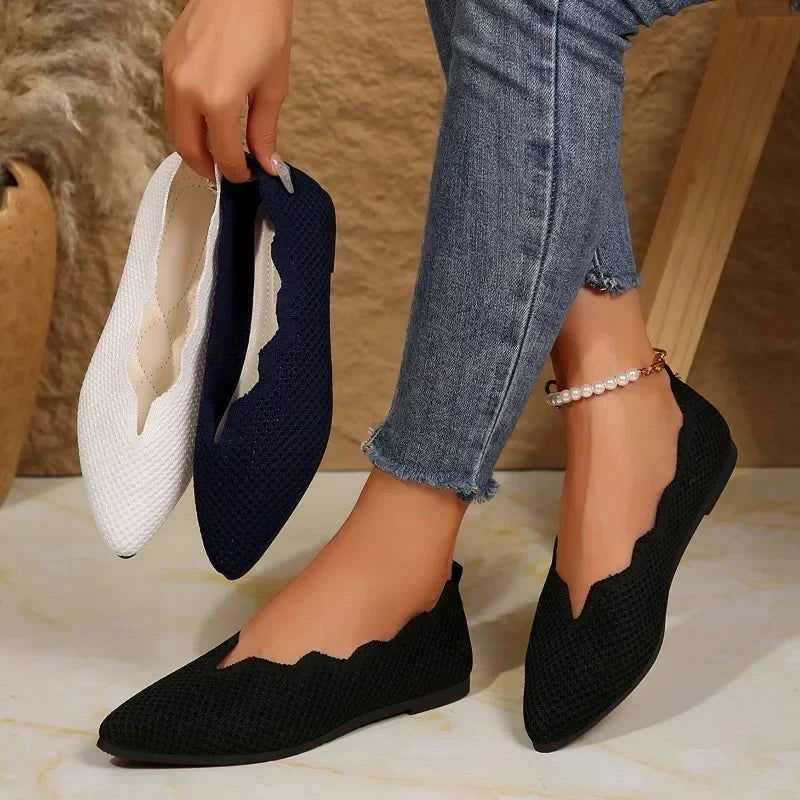 Ballerines Tressées à Découpe Ondulée - Atelier Chaussure