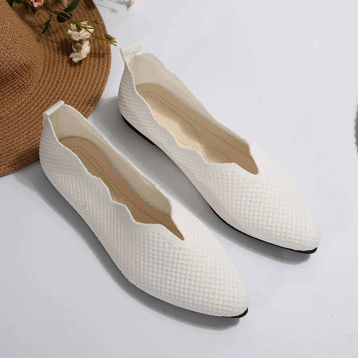 Ballerines Tressées à Découpe Ondulée - Atelier Chaussure
