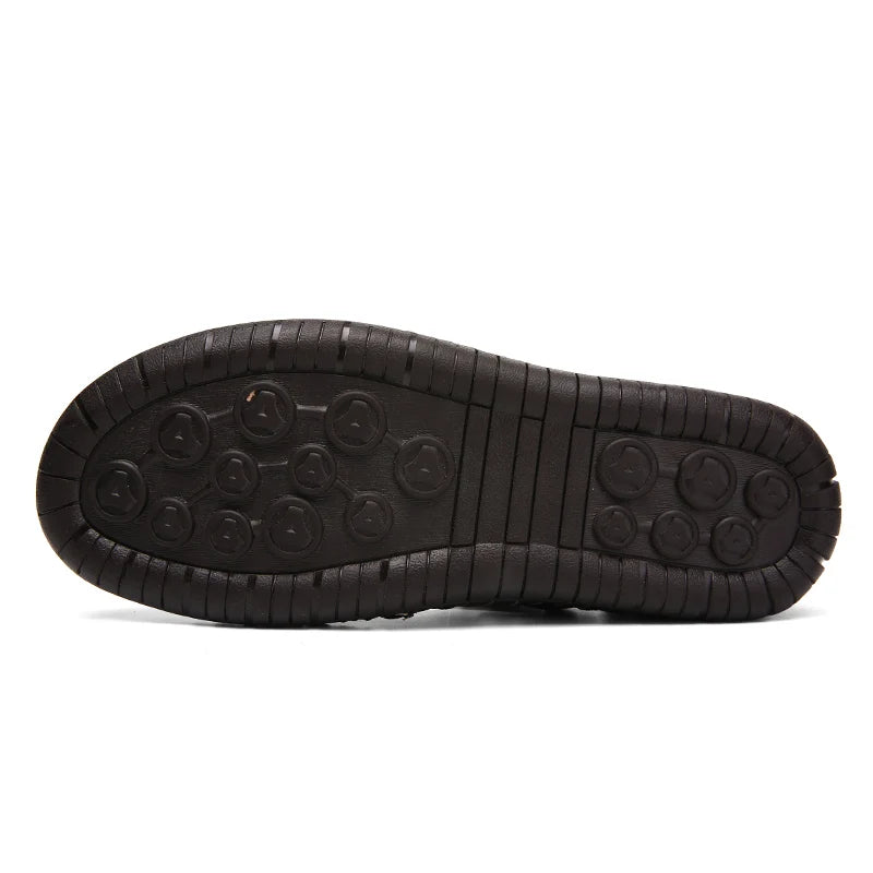 Sandales Homme Cuir Fendu – Couture Renforcée & Design Aéré