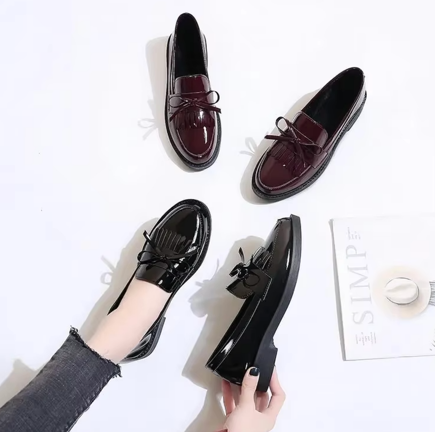 Mocassins Femme Vernis avec Franges – Audace et Raffinement - Atelier Chaussure