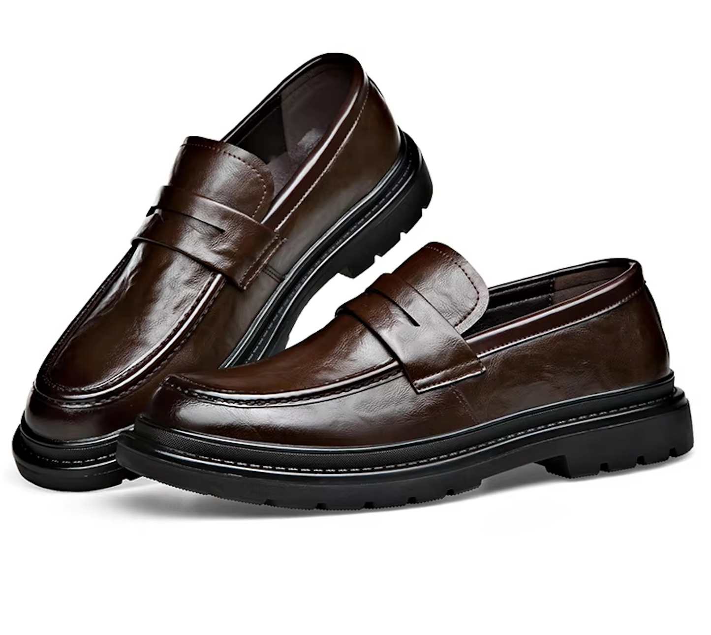 Mocassins Homme en Cuir Verni - Style Moderne et Confort - Atelier Chaussure