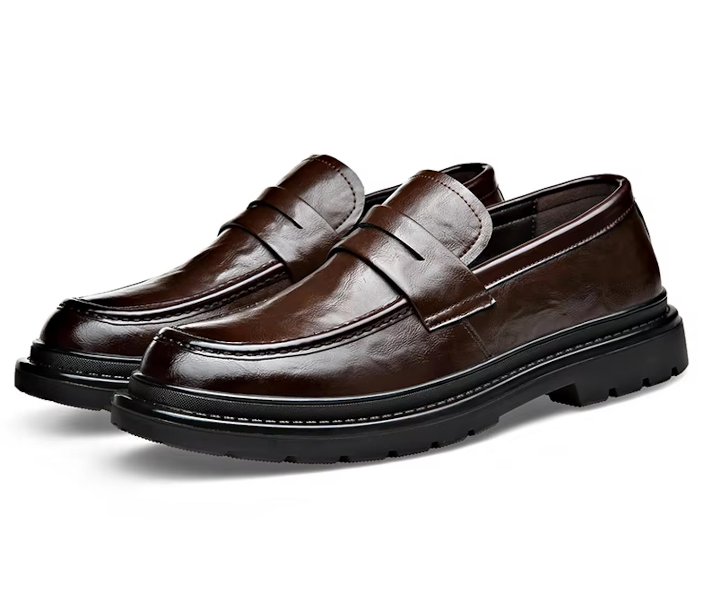 Mocassins Homme en Cuir Verni - Style Moderne et Confort - Atelier Chaussure