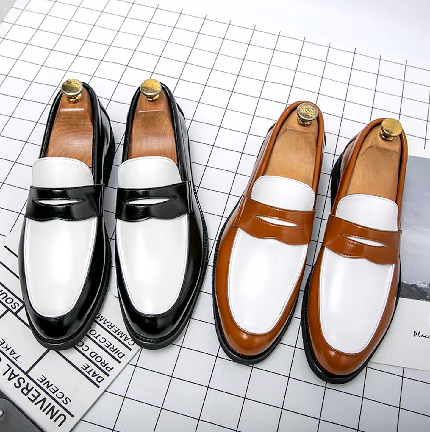 Mocassins Homme en Cuir Verni - Style Vintage et Raffiné - Atelier Chaussure