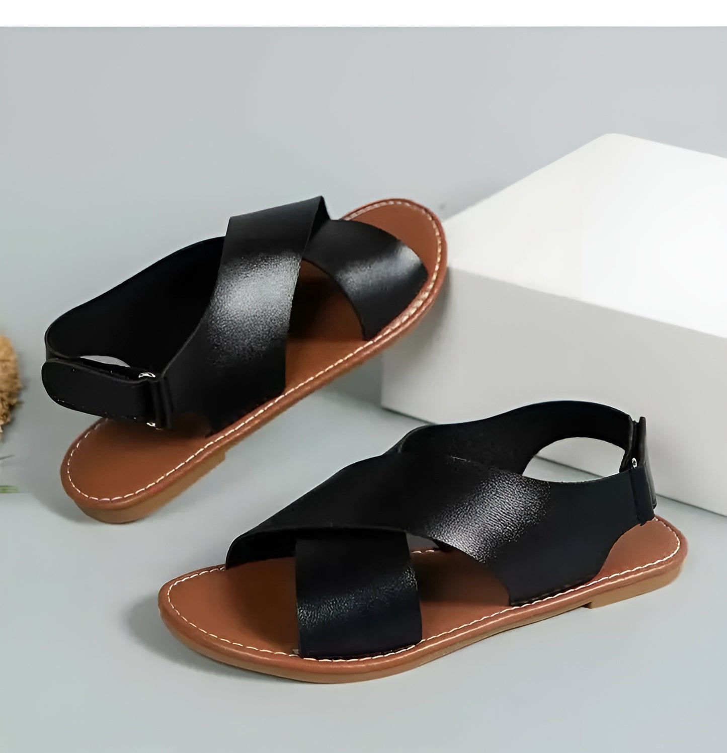 Sandales Femme – Brides Croisées Confort Plat Quotidien