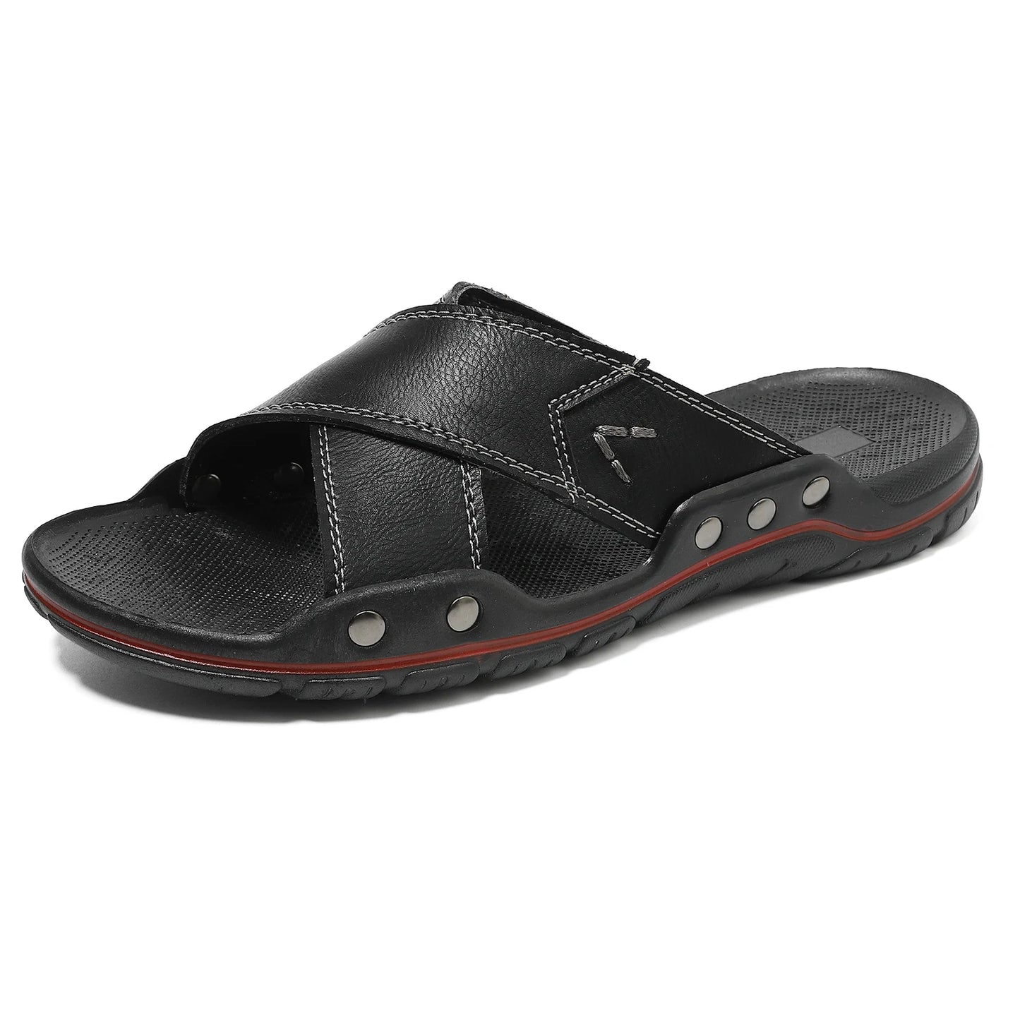 Sandales Homme – Croisées Style Cuir Avec Couture Renforcée