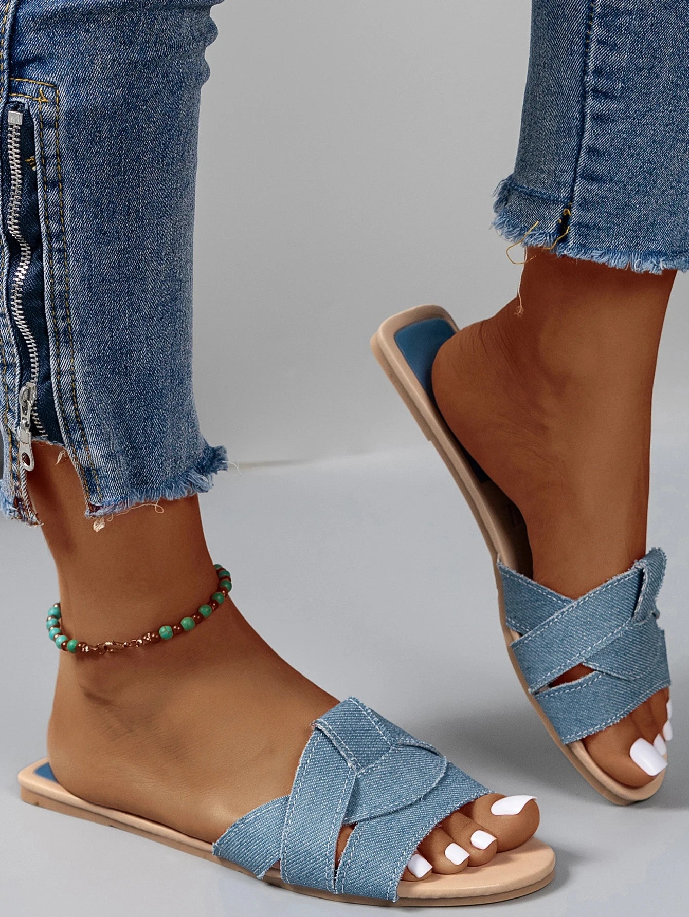 Sandales Femme – Plates À Brides Entrelacées