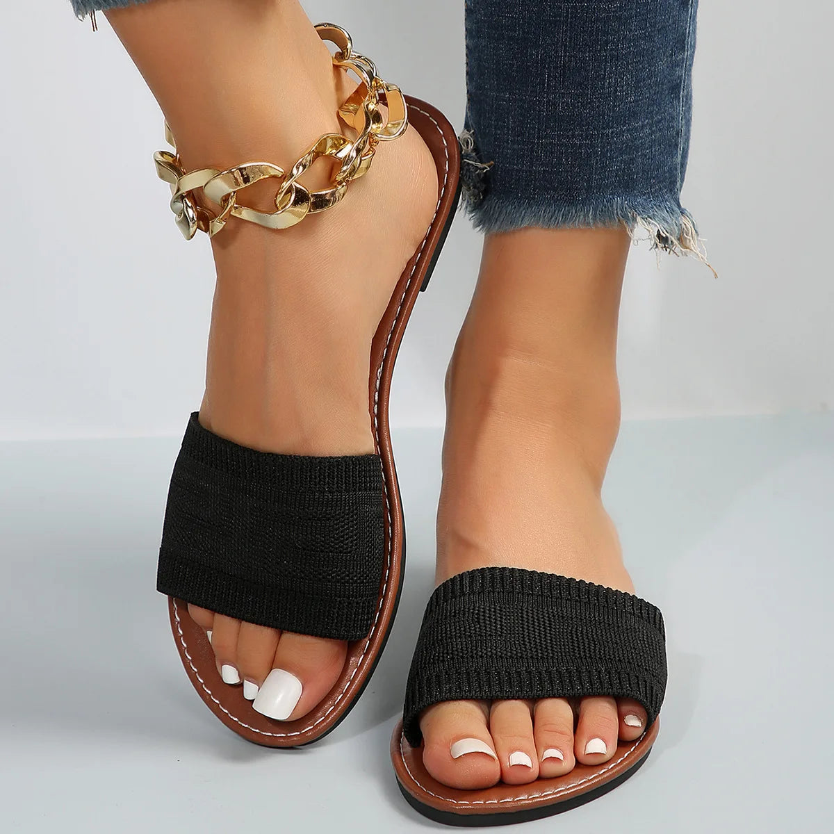 Sandales Femme – Style Décontracté À Enfiler