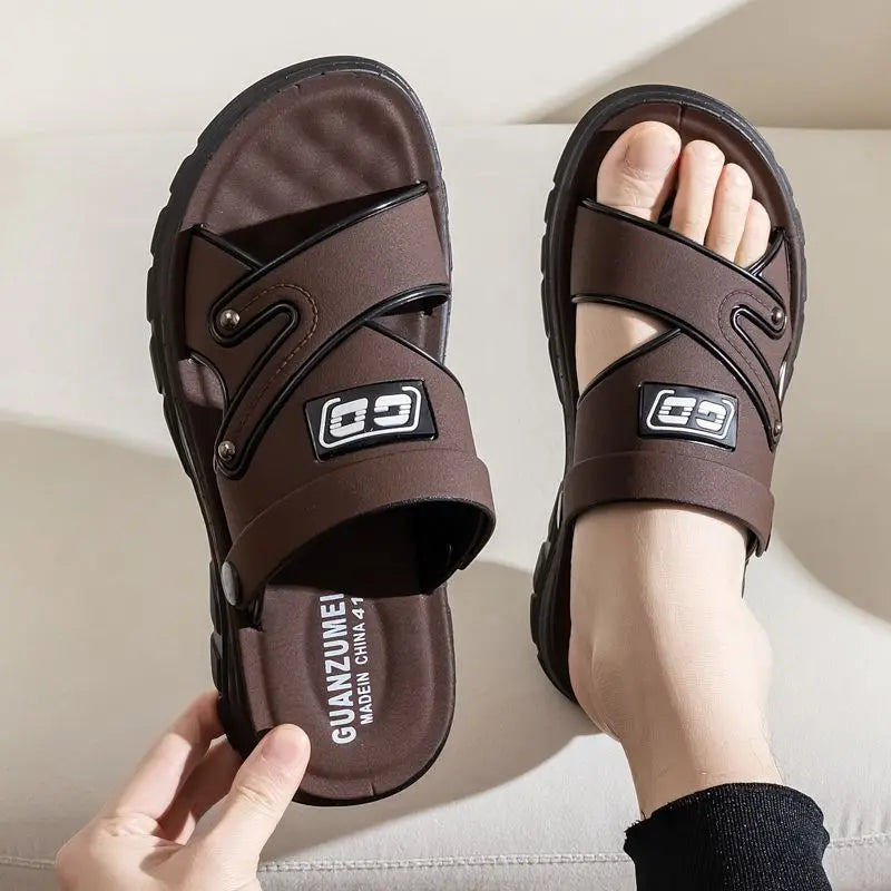 Sandales Homme – Bandes Croisées Avec Détails En Relief