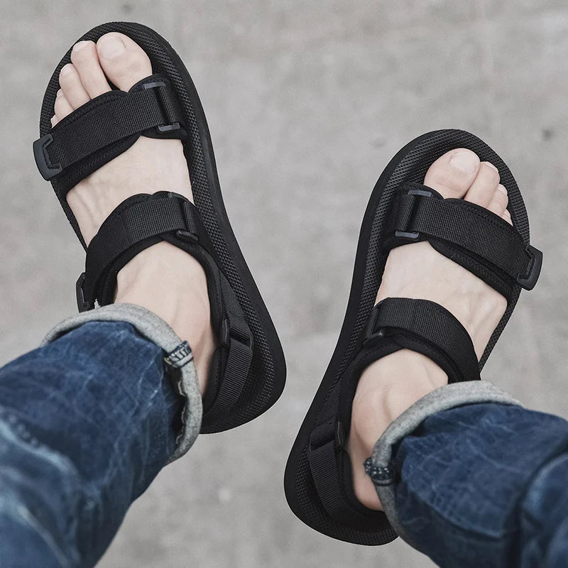 Sandales Homme – Bandes Épaisses Et Semelle Élargie