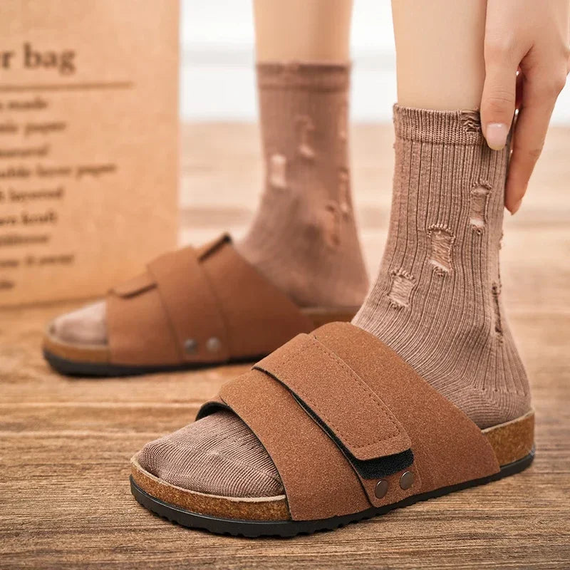 Sandales Homme – Larges Brides En Suédine Et Semelle Confort Anatomique