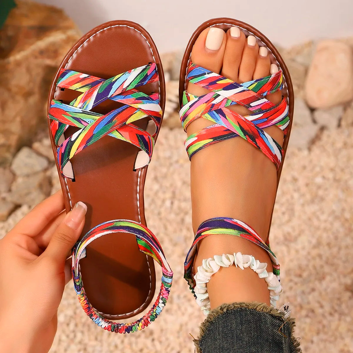 Sandales Femme – Tressage Croisé Et Confort Estival