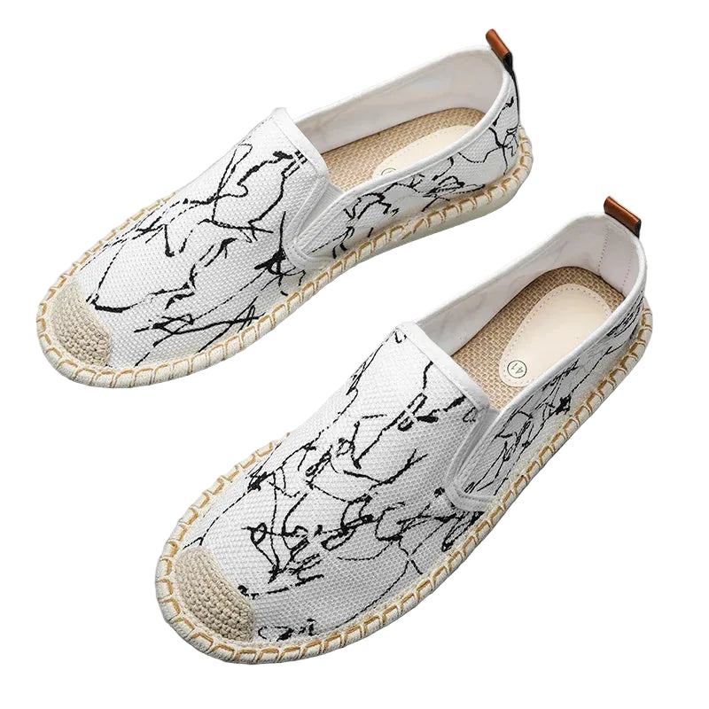 Espadrilles Homme Toile – Motifs Ethniques Slip-On