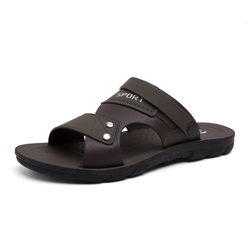 Sandales Homme – Bride Large Sport Et Finition Rivetée