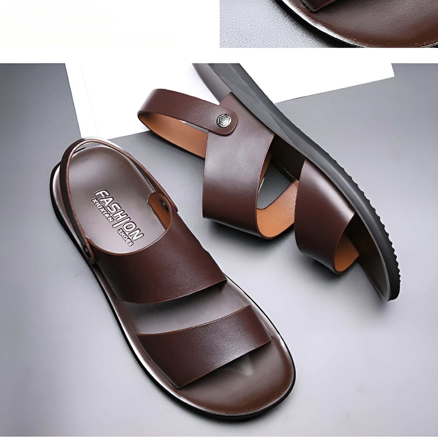 Sandales Homme – Brides Larges Croisées Et Maintien Arrière