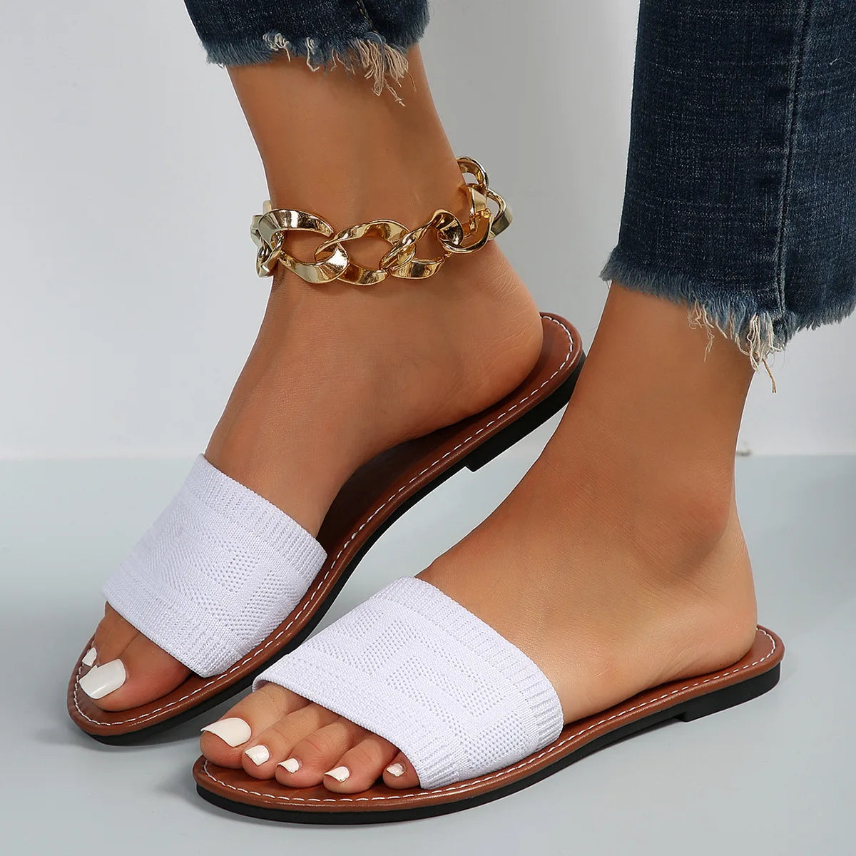 Sandales Femme – Style Décontracté À Enfiler