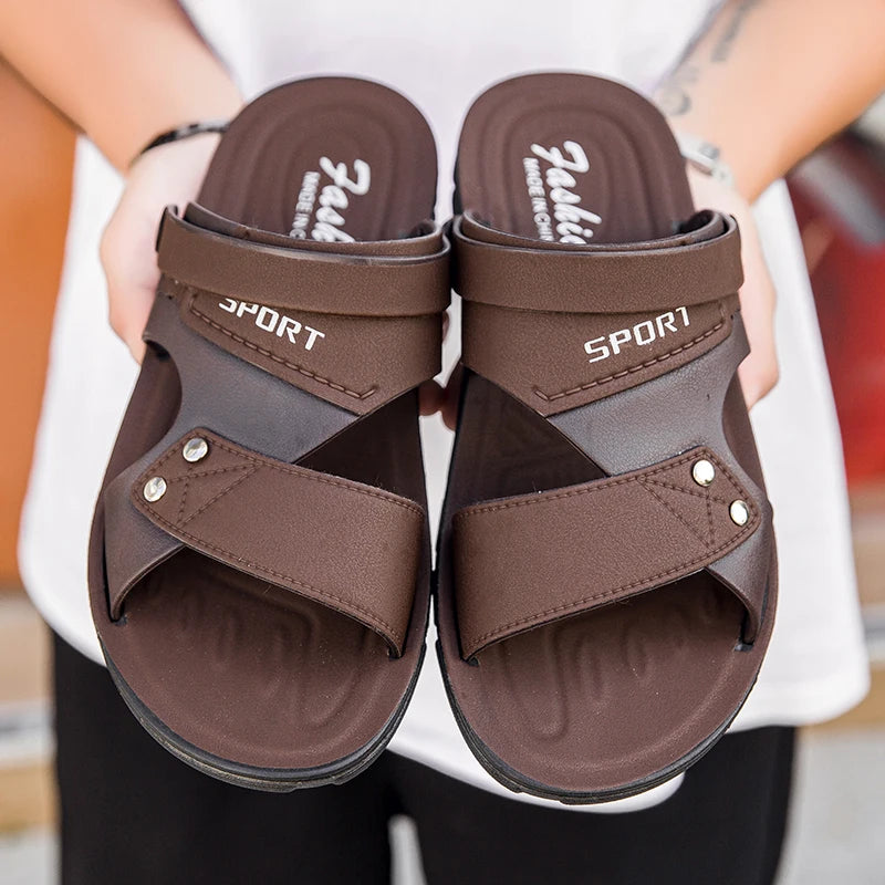 Sandales Homme – Bride Large Sport Et Finition Rivetée
