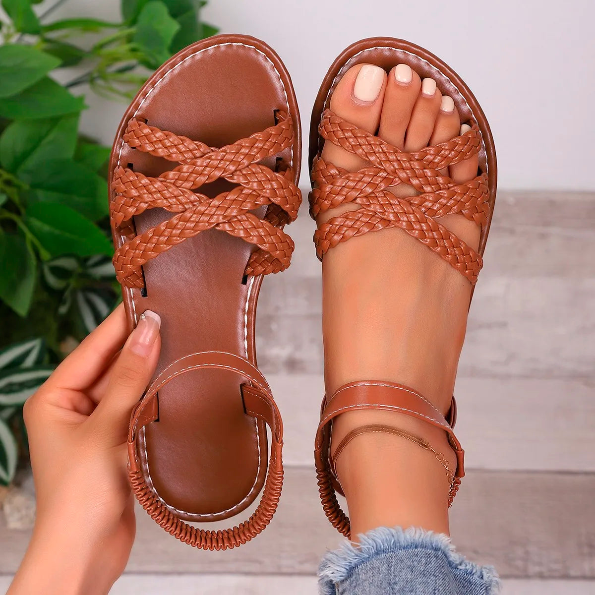 Sandales Femme – Tressage Croisé Et Confort Estival