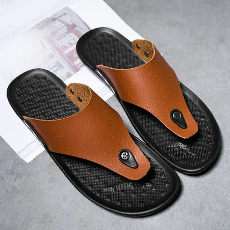 Sandales Homme – Bout Rond Avec Séparation D'orteils Et Rivets Métal