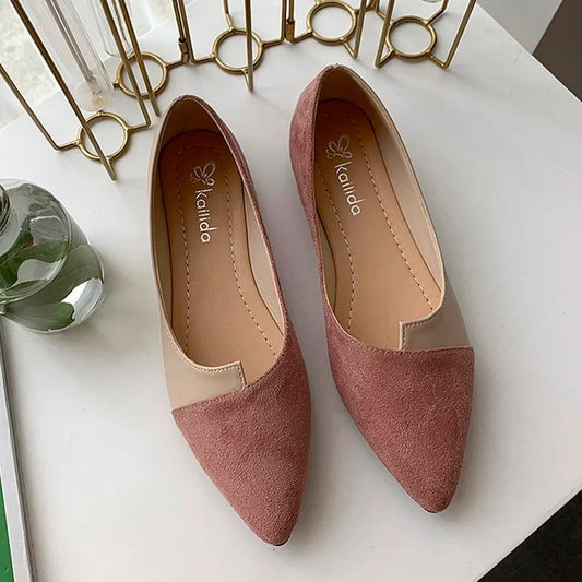 Ballerines Bicolores à Bout Pointu – Raffinement et Modernité - Atelier Chaussure