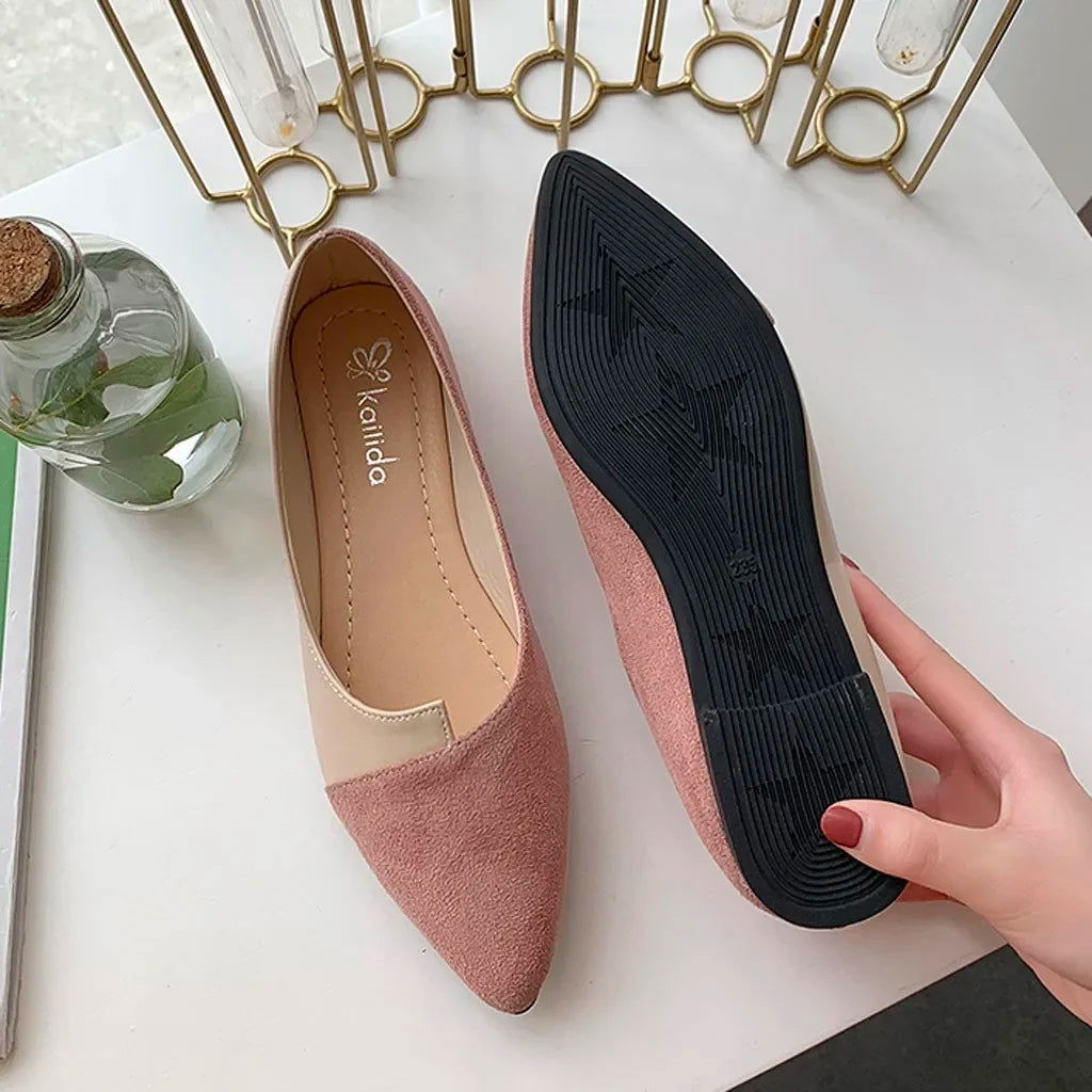 Ballerines Bicolores à Bout Pointu – Raffinement et Modernité - Atelier Chaussure