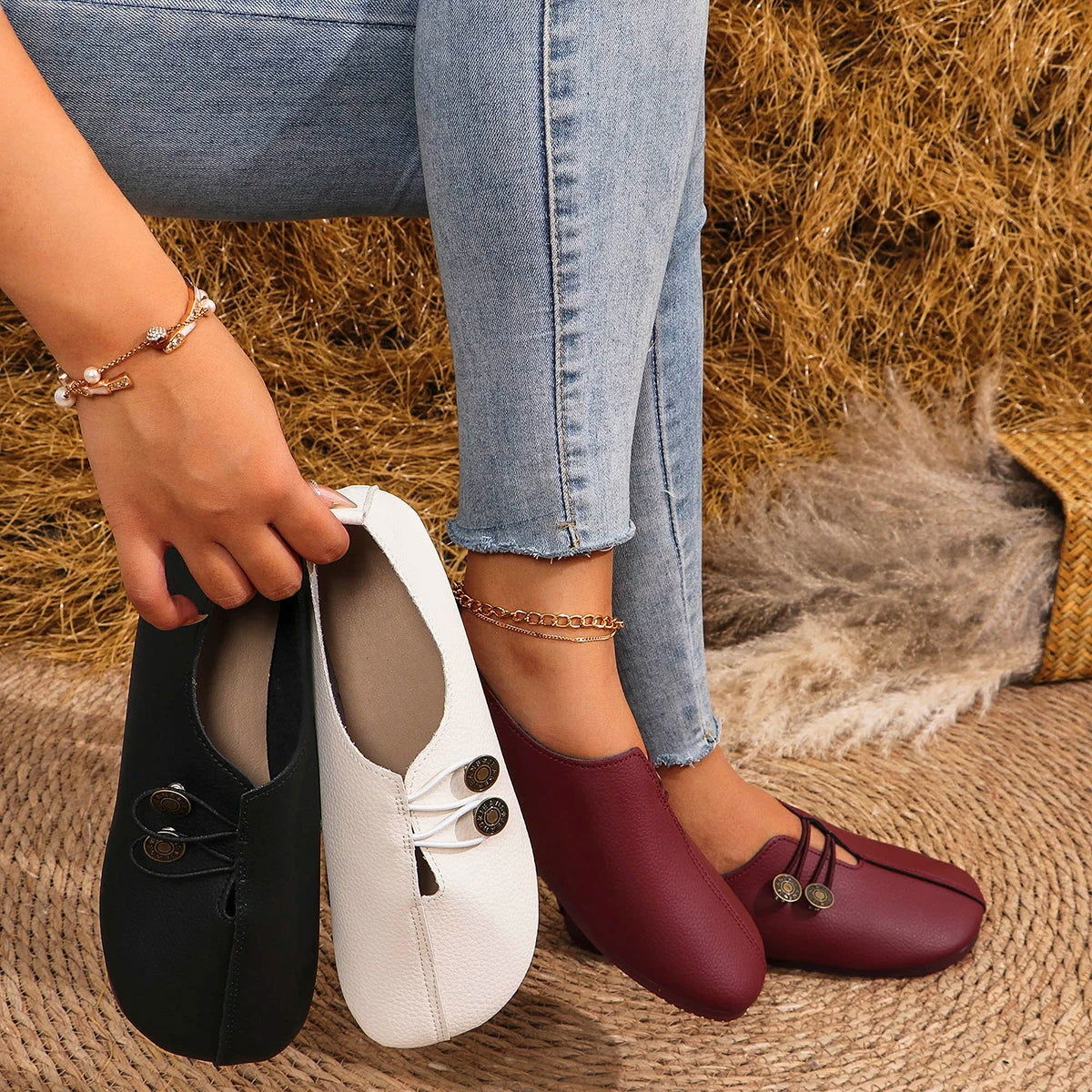 Ballerines Bouton Raffiné – Simplicité et Originalité - Atelier Chaussure