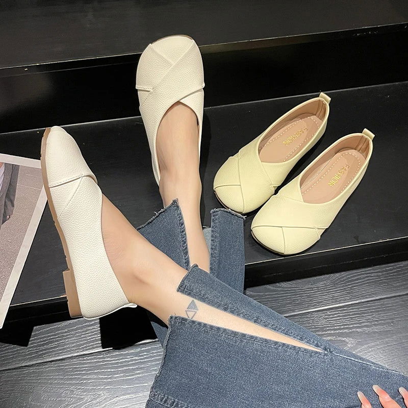 Ballerines Croisées Cuir – Simplicité et Confort - Atelier Chaussure