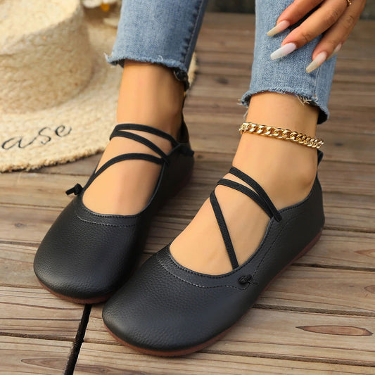Ballerines Femme avec Lanières Croisées - Classe et Confort au Quotidien - Atelier Chaussure
