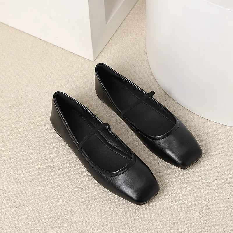 Ballerines Métallisées à Bout Carré – Modernité et Raffinement - Atelier Chaussure