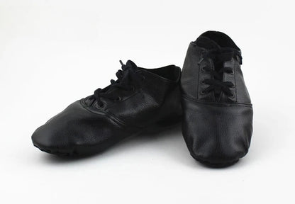 Ballerines Noir Cuir à Lacets - Atelier Chaussure