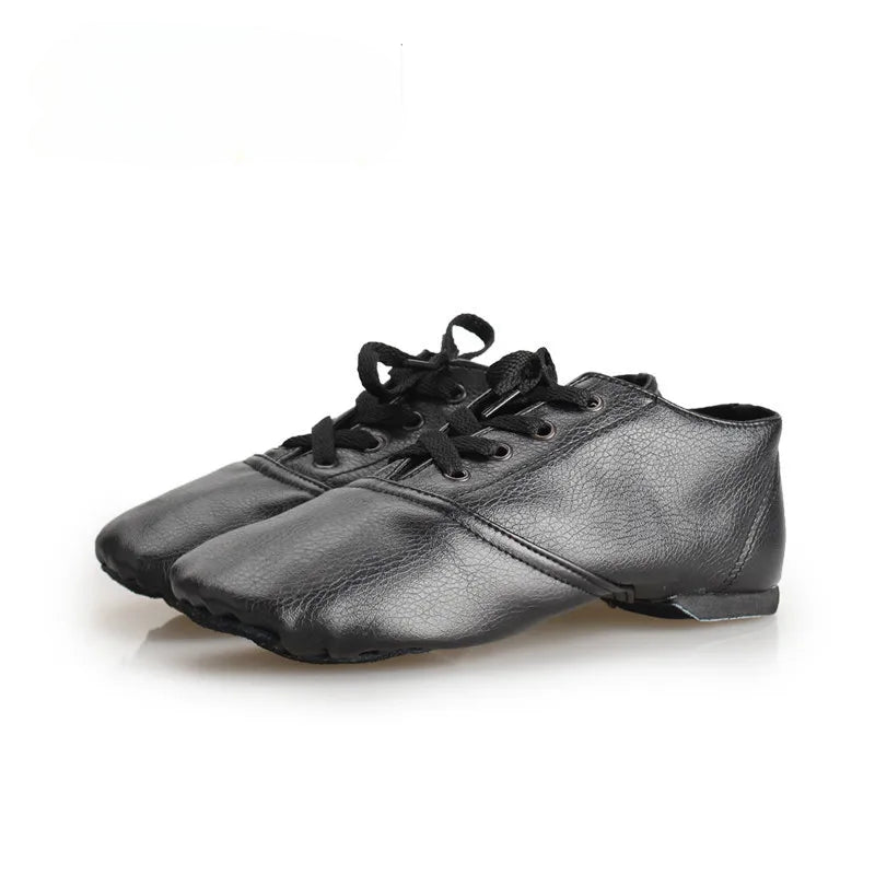 Ballerines Noir Cuir à Lacets - Atelier Chaussure
