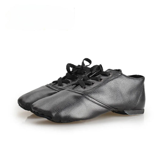 Ballerines Noir Cuir à Lacets - Atelier Chaussure
