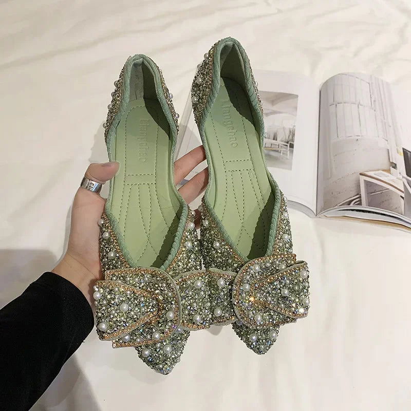 Ballerines Perles et Nœud – Raffinement Féminin - Atelier Chaussure
