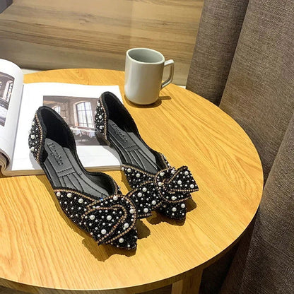 Ballerines Perles et Nœud – Raffinement Féminin - Atelier Chaussure