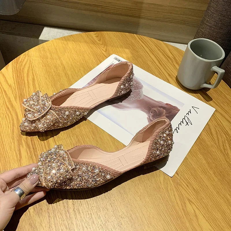 Ballerines Perles et Nœud – Raffinement Féminin - Atelier Chaussure