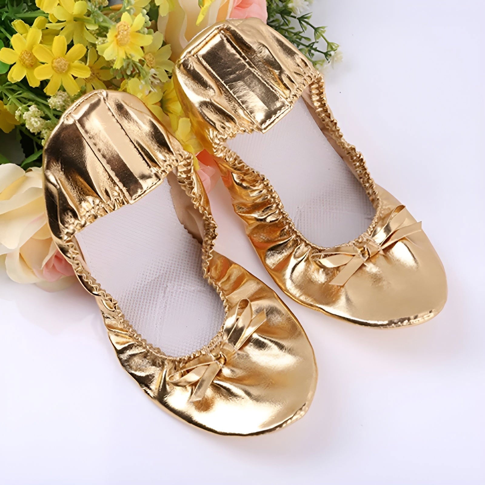 Ballerines Pliables Gold - Atelier Chaussure