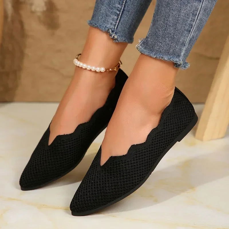 Ballerines Tressées à Découpe Ondulée - Atelier Chaussure