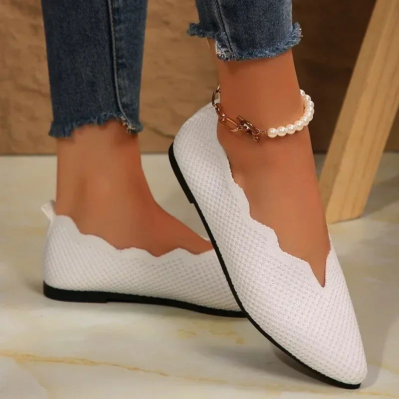 Ballerines Tressées à Découpe Ondulée - Atelier Chaussure