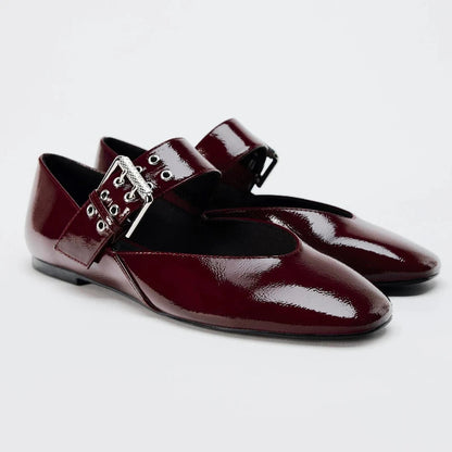 Ballerines Vernies à Boucle – Charme et Modernité - Atelier Chaussure