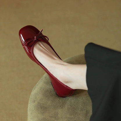 Ballerines Vernies avec Nœud – Charme et Raffinement - Atelier Chaussure
