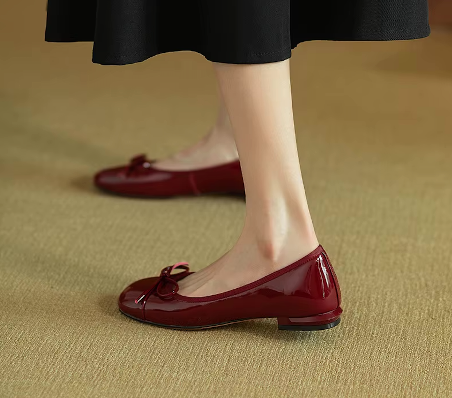Ballerines Vernies avec Nœud – Charme et Raffinement - Atelier Chaussure