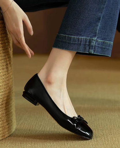 Ballerines Vernies avec Nœud – Charme et Raffinement - Atelier Chaussure