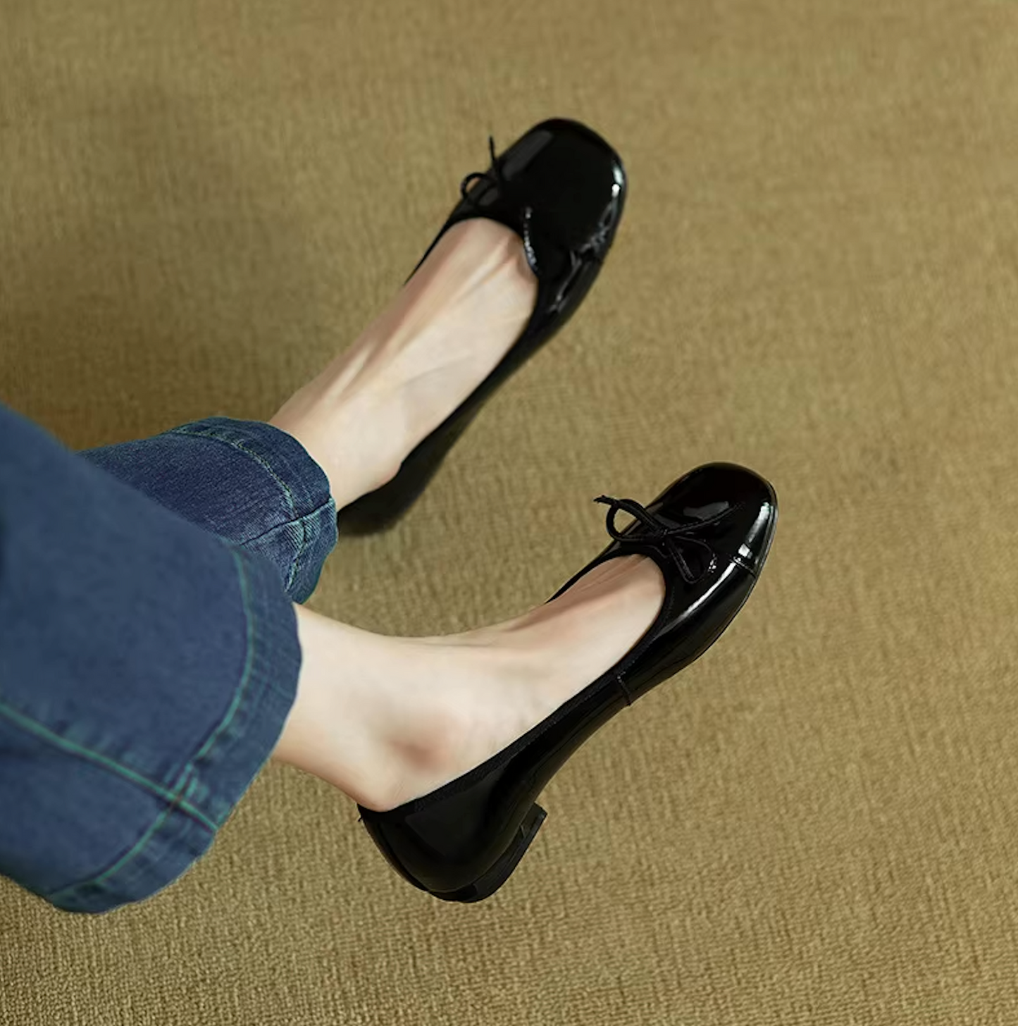 Ballerines Vernies avec Nœud – Charme et Raffinement - Atelier Chaussure