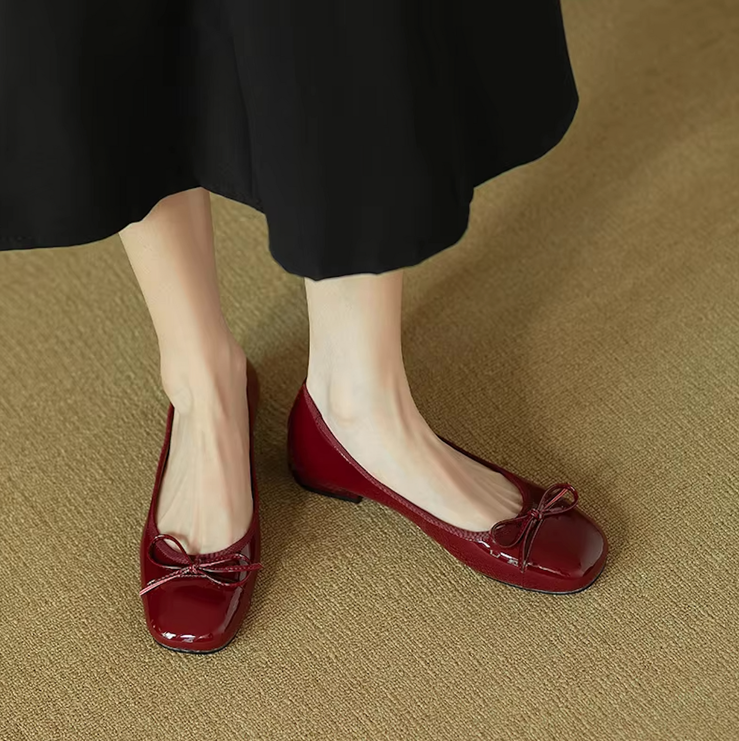 Ballerines Vernies avec Nœud – Charme et Raffinement - Atelier Chaussure