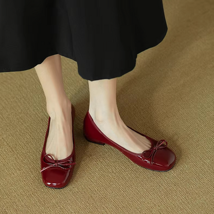 Ballerines Vernies avec Nœud – Charme et Raffinement - Atelier Chaussure