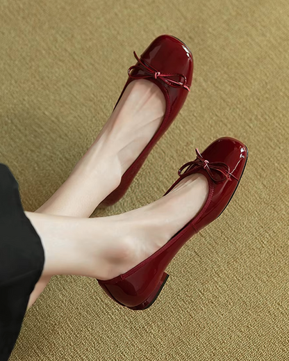 Ballerines Vernies avec Nœud – Charme et Raffinement - Atelier Chaussure