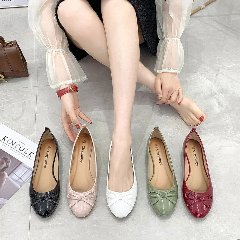 Ballerines Vernies avec Nœud – Polyvalence et Style - Atelier Chaussure