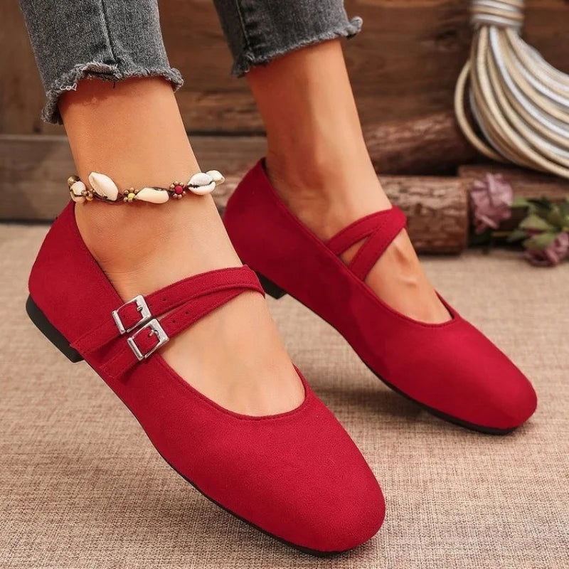 Ballerines à Doubles Brides Rétro - Atelier Chaussure